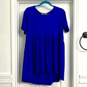 Zenana Royal Blue High-Low Tunic, L